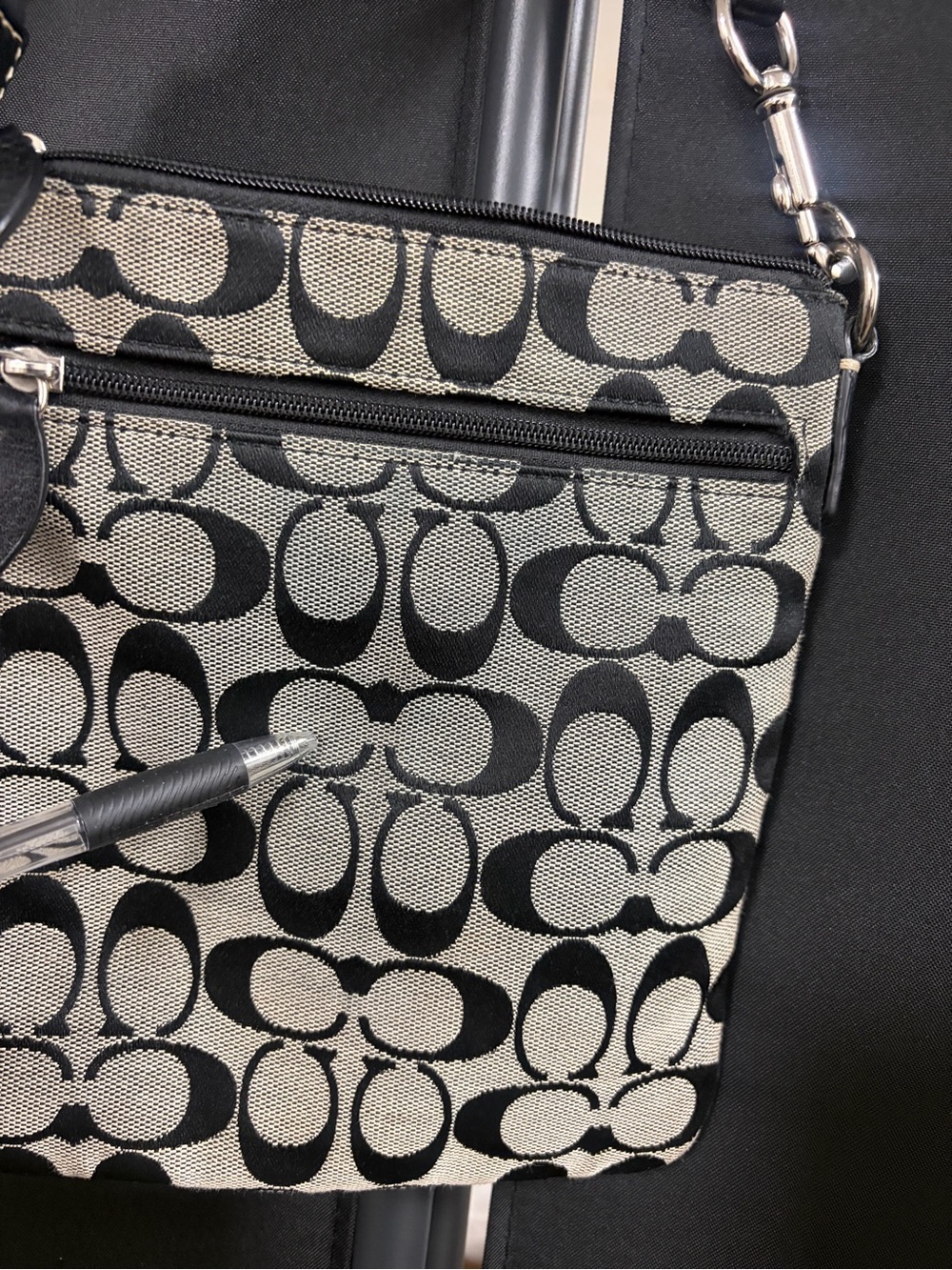 Coach Black/Grey Signature Small Crossbody Bag - Picture 5 of 6